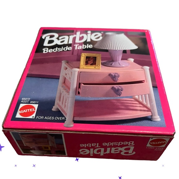 Vintage Barbie Bedside Table Factory Sealed Mattel Doll Furniture 1993 65072 - Picture 6 of 10